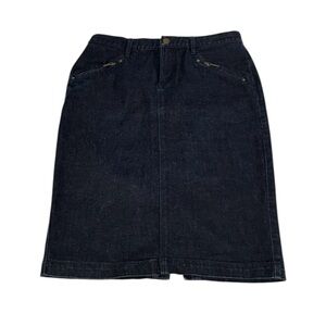 Lauren Jeans Co Premium Denim Midi Skirt Women’s 4 Dark Wash Preppy Classic Y2K